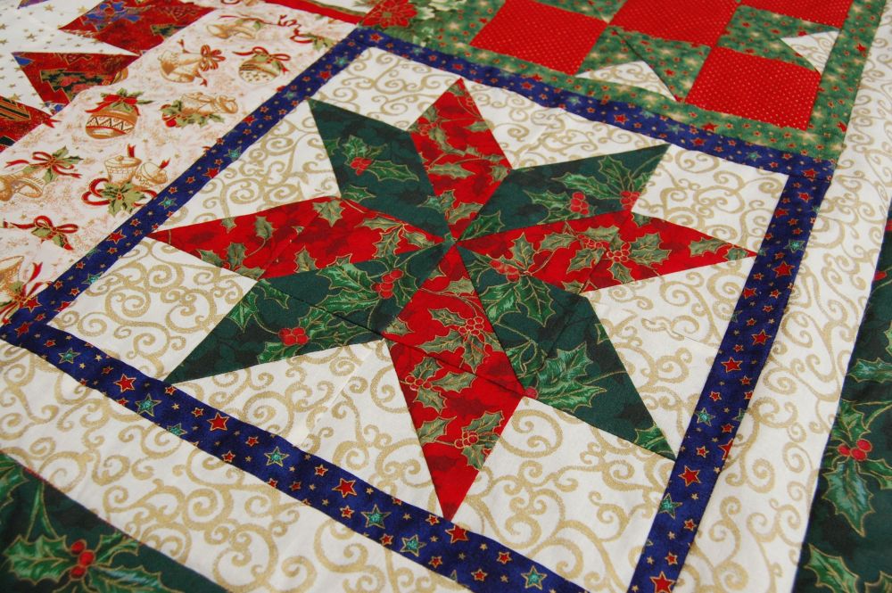 Karácsonyi csillagok - minta-quilt